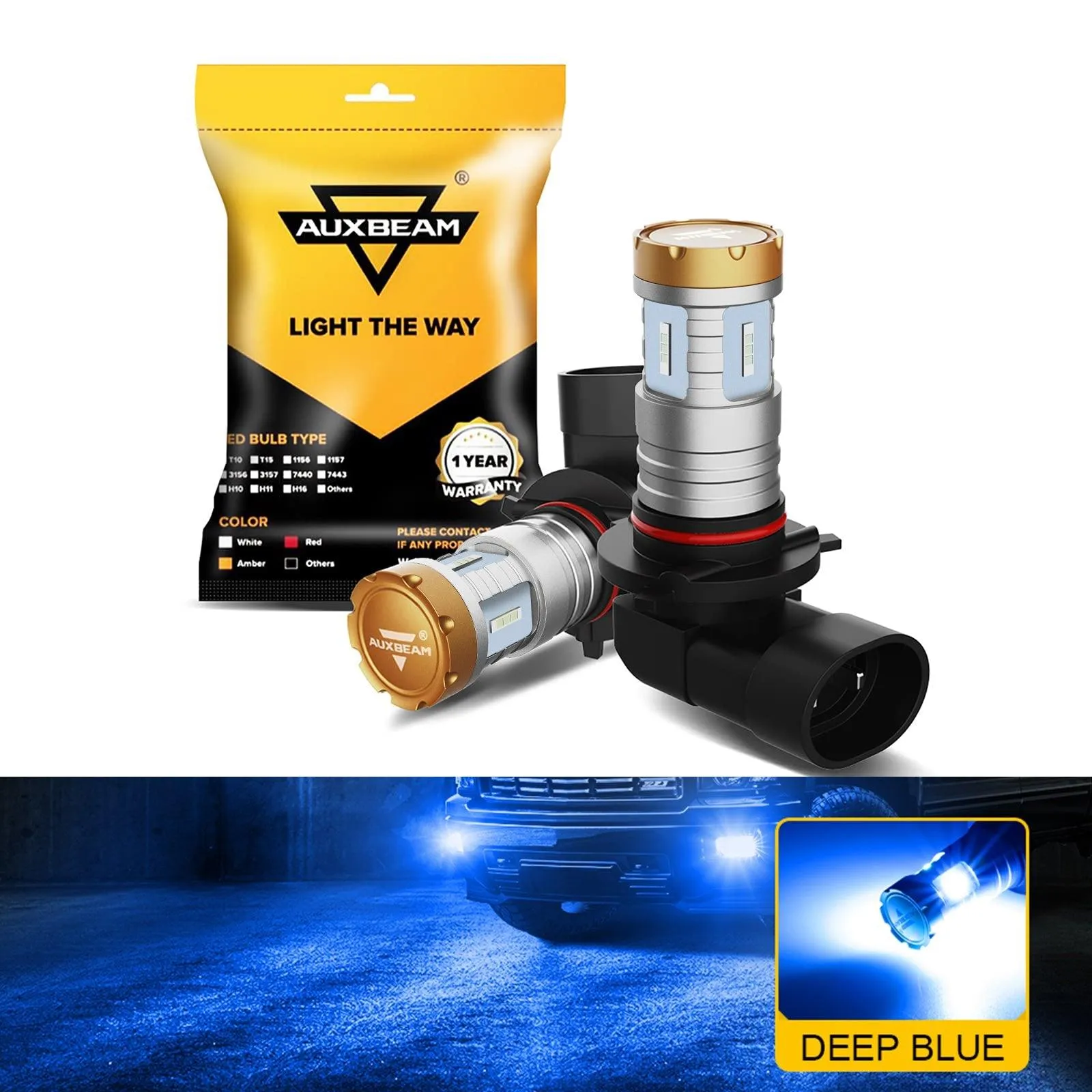 🔥 (2pcs/set) White/Amber/Blue 20W Crown-360° LED Fog Lights Bulbs/DRL