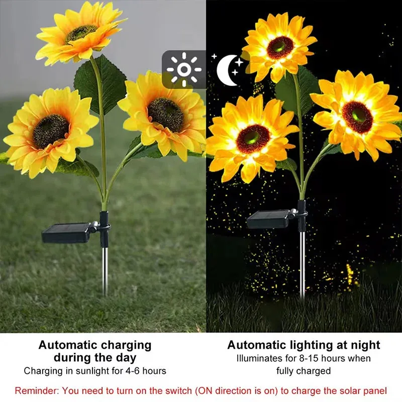 🌻 Solar Simulation Sunflower Light | Waterproof LED Lawn Light | Outdoor Garden Decor & Landscape Lamp