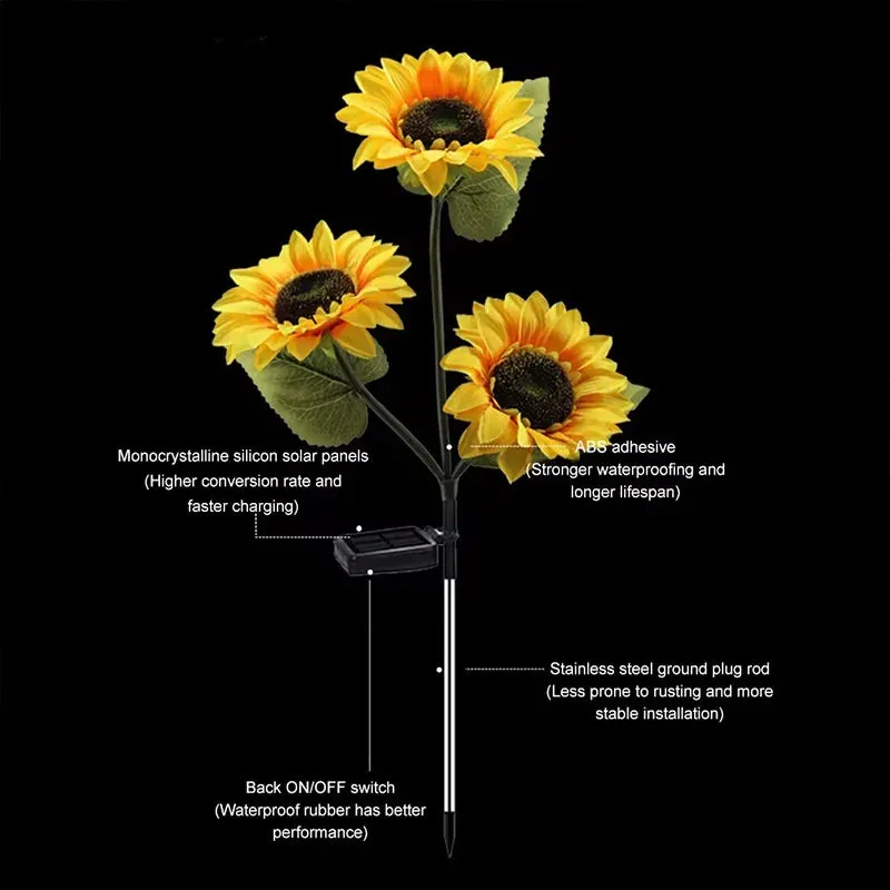 🌻 Solar Simulation Sunflower Light | Waterproof LED Lawn Light | Outdoor Garden Decor & Landscape Lamp