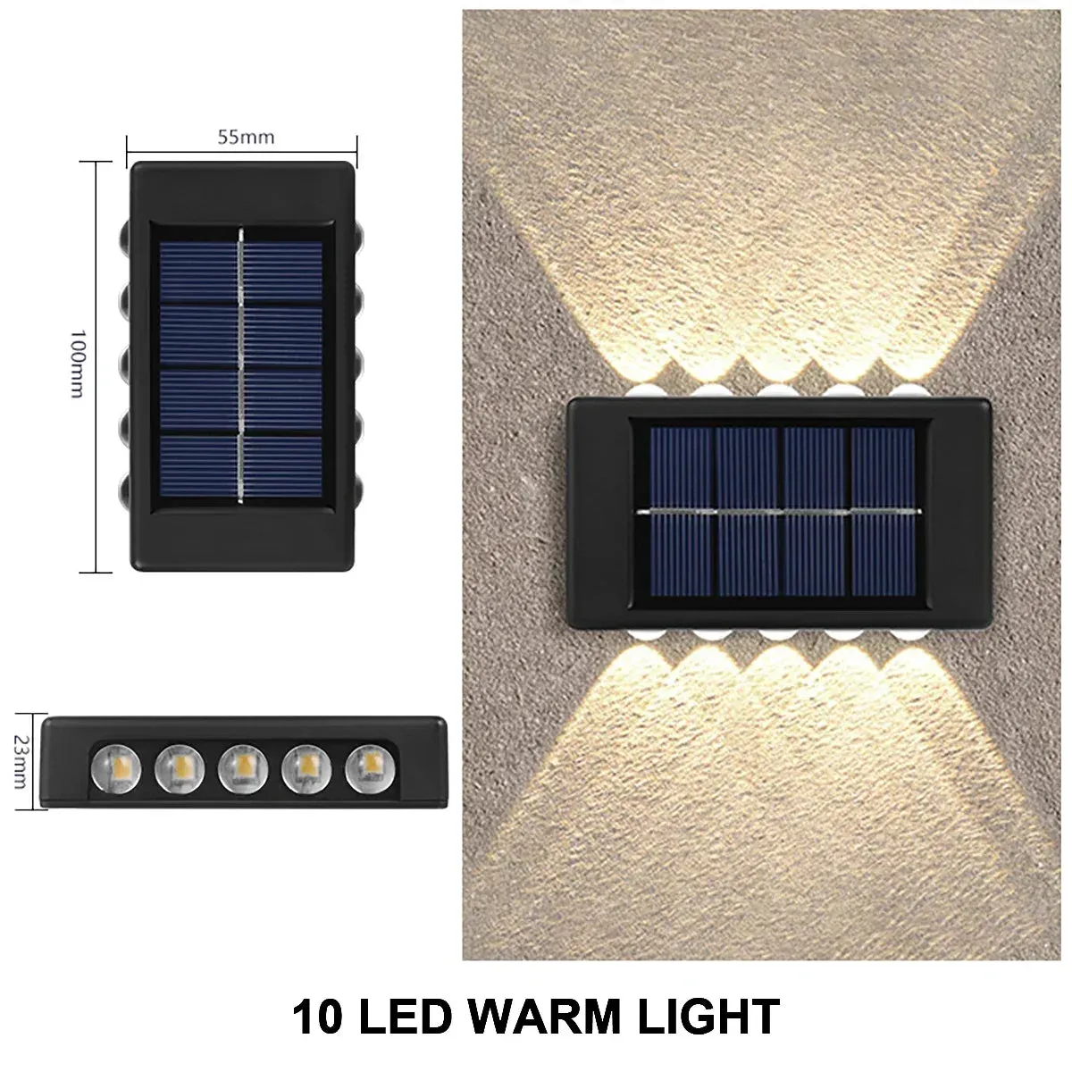 🌞 Solar Wall Lamp Outdoor Waterproof | Up & Down LED Solar Powered Light for Home, Garden, & Yard Decor