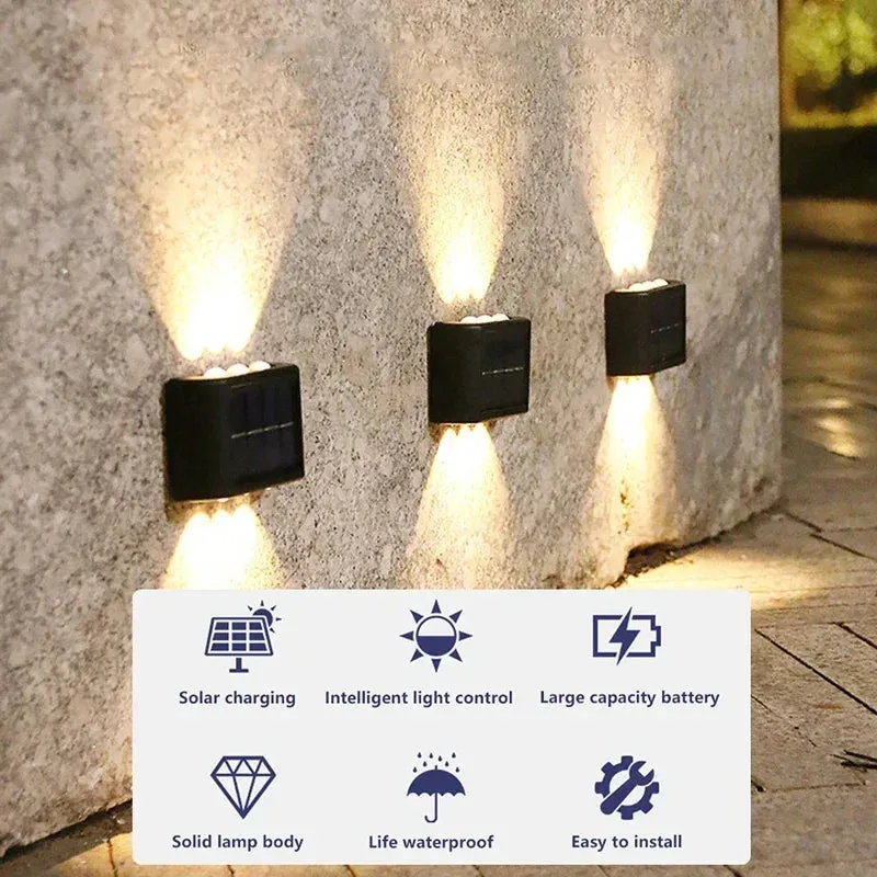 🌞 Solar Wall Lamp Outdoor Waterproof | Up & Down LED Solar Powered Light for Home, Garden, & Yard Decor