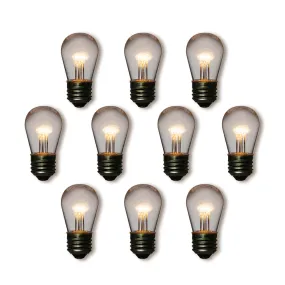 10-Pack Warm White 0.8-Watt LED S14 Sign Light Bulb, Shatterproof, E26 Medium Base