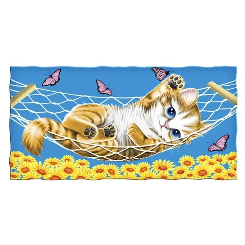 100% Cotton Kitten CAT Butterfly Beach/Shower