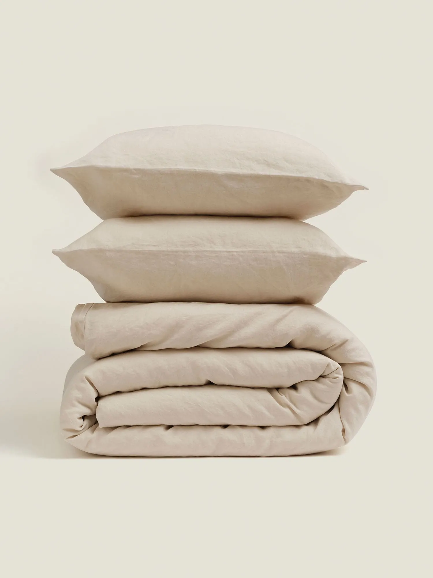 100% Linen Duvet Set in Cream