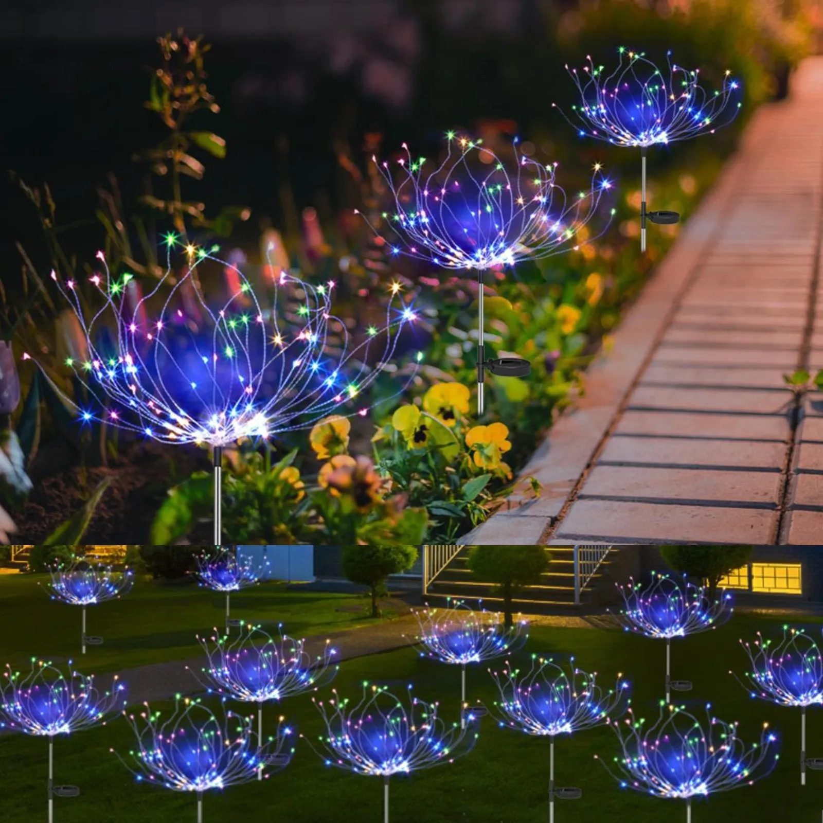 120 LED Solar Firework Lights for Garden Christmas Decorations