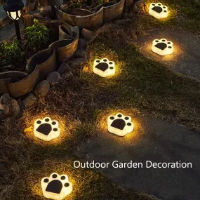 1/4pcs Waterproof LED Solar Bear Paw Ground Light Outdoor Street Light Garden Wall Lamp Path Decoration Lighting Footprint Light