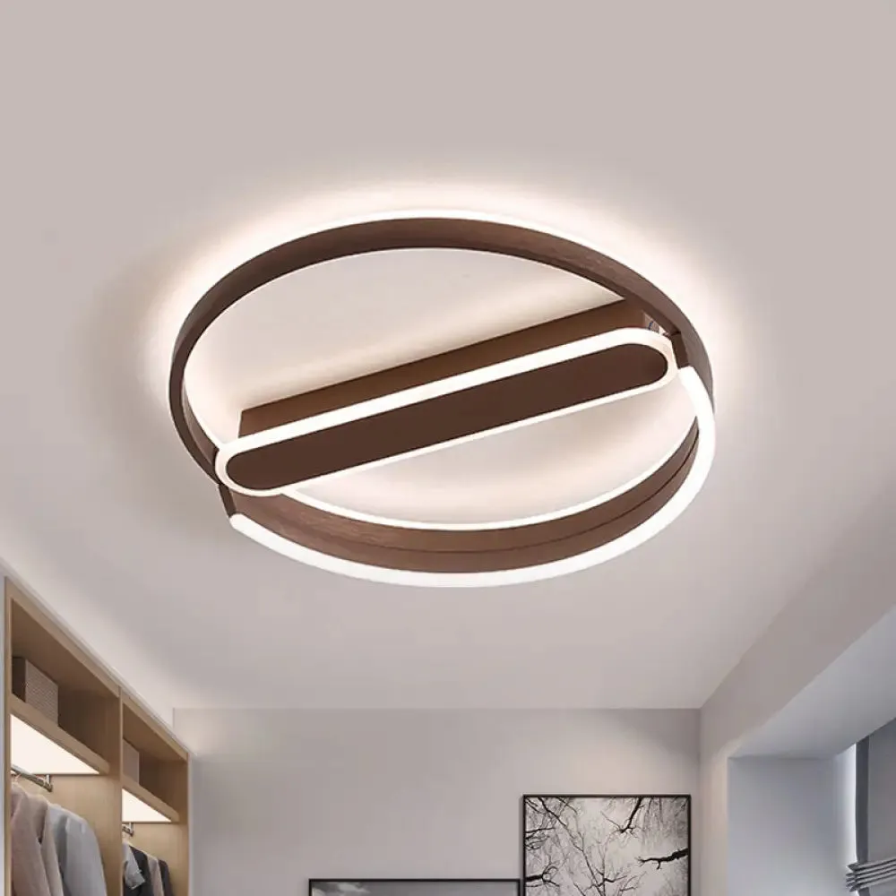 16"/19.5" Flush Mount Coffee Halo Ring LED Ceiling Light in Warm/White with Stepless Dimming & Remote Control