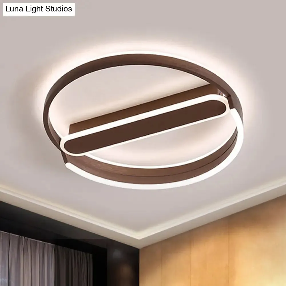 16"/19.5" Flush Mount Coffee Halo Ring LED Ceiling Light in Warm/White with Stepless Dimming & Remote Control