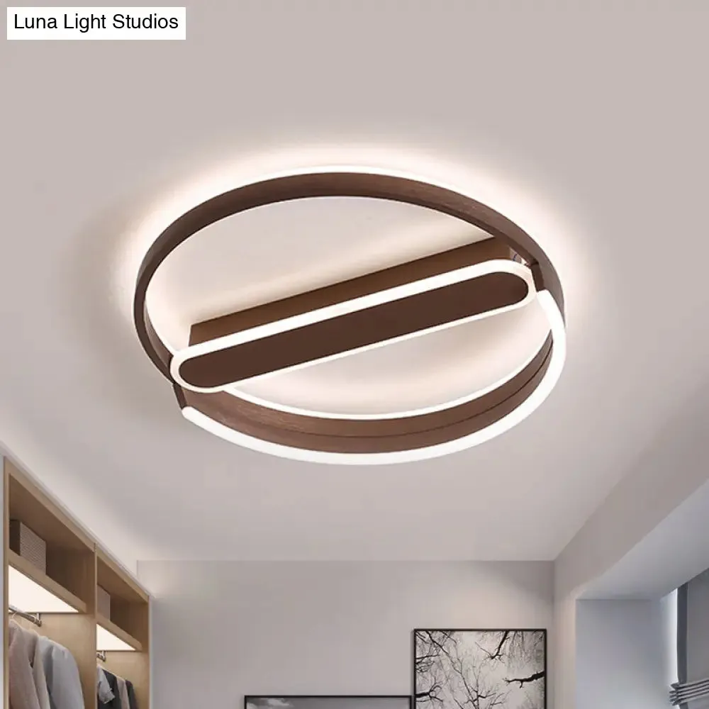 16"/19.5" Flush Mount Coffee Halo Ring LED Ceiling Light in Warm/White with Stepless Dimming & Remote Control