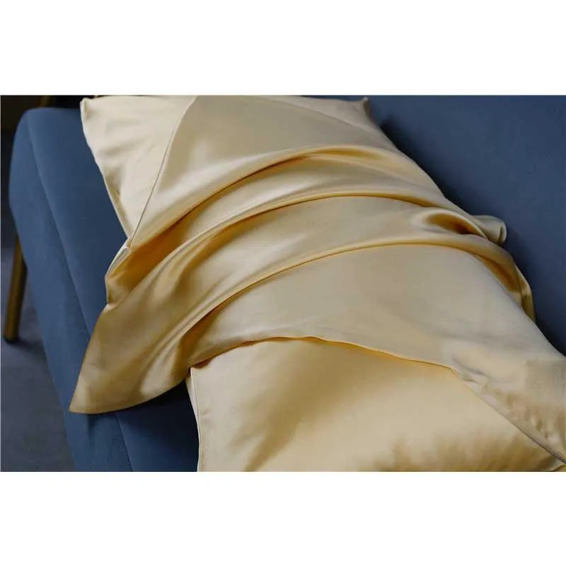 19 Momme silk pillowcase - Queen - Hidden Zip - Gold