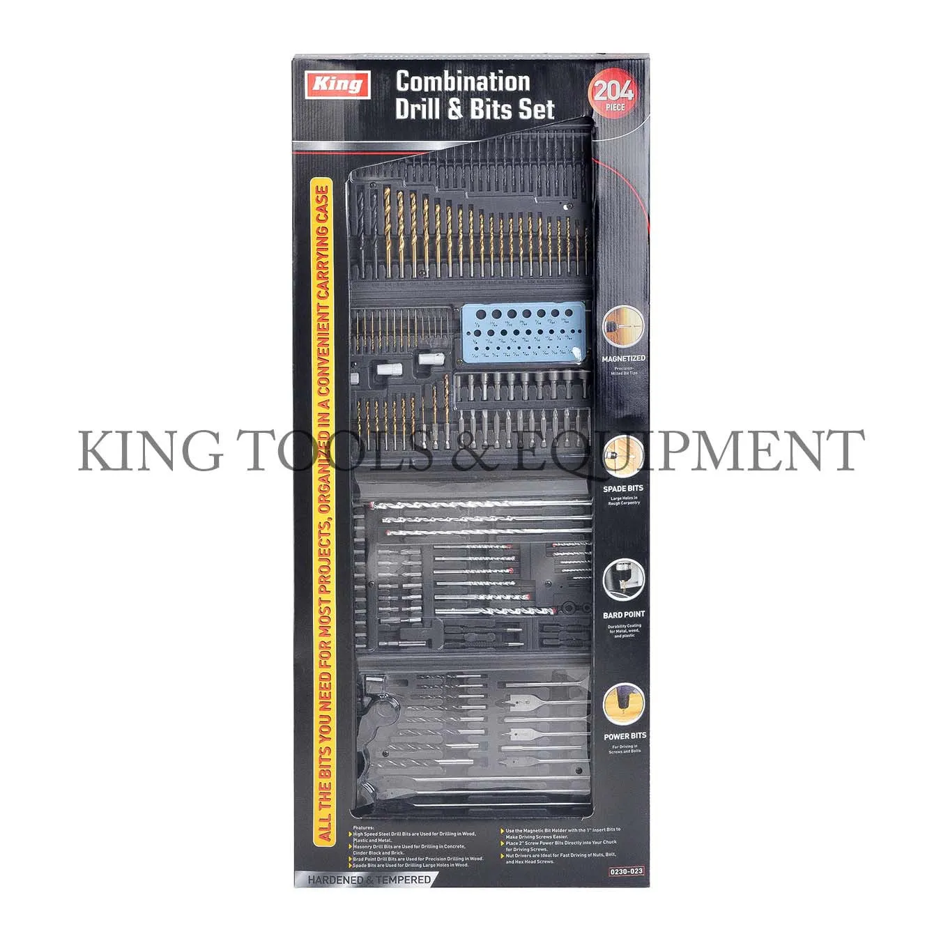 204-pc Complete COMBINATION DRILL and BIT SET - 0230-0