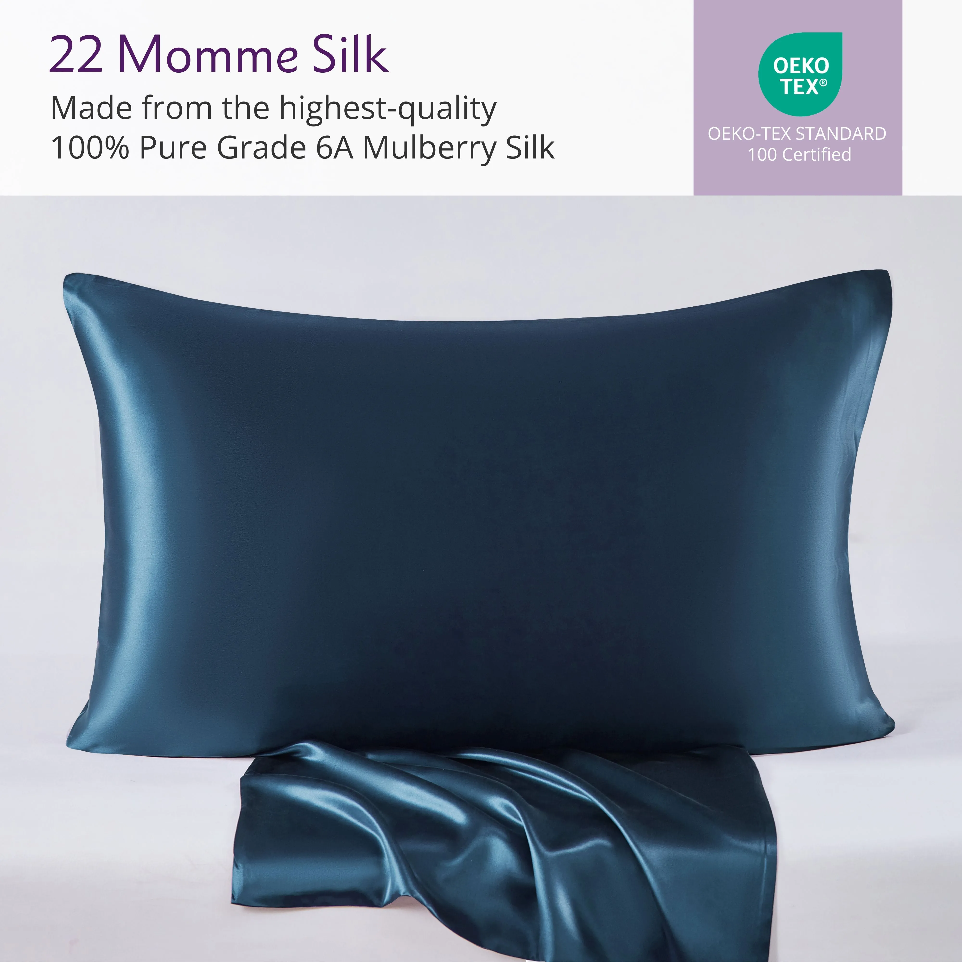 22 Momme Silk Pillowcase - Deep Sea