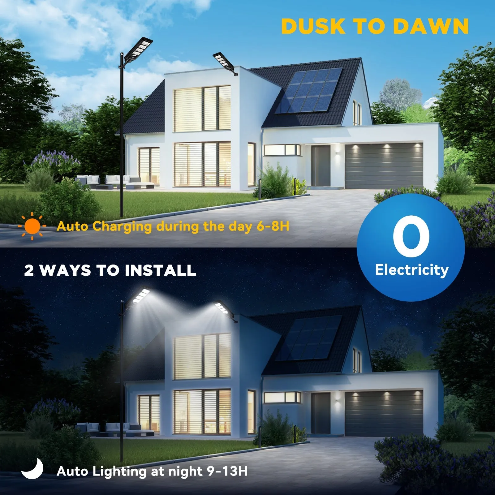 3 PACK APP control 200W solar street lights 20000 lumens