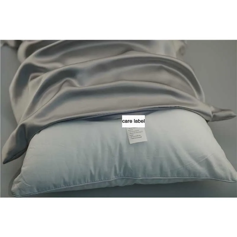 30 Momme silk pillowcase - queen - hidden zip - Silver Grey