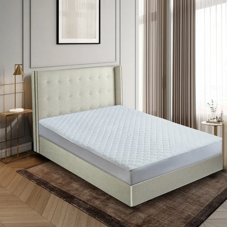 350 Thread Count Polyester-Filled Damask Dot Queen Mattress Pad