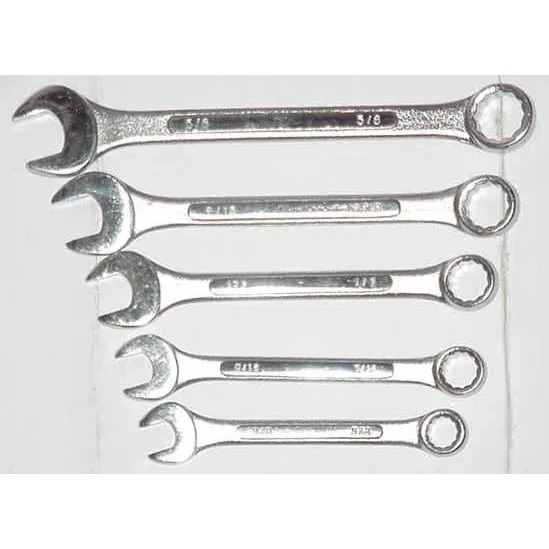 5 pc Combination Wrench 3/8 - 5/8