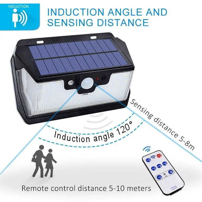 55 LED Solar Light 800LM USB Charging With Remote Control