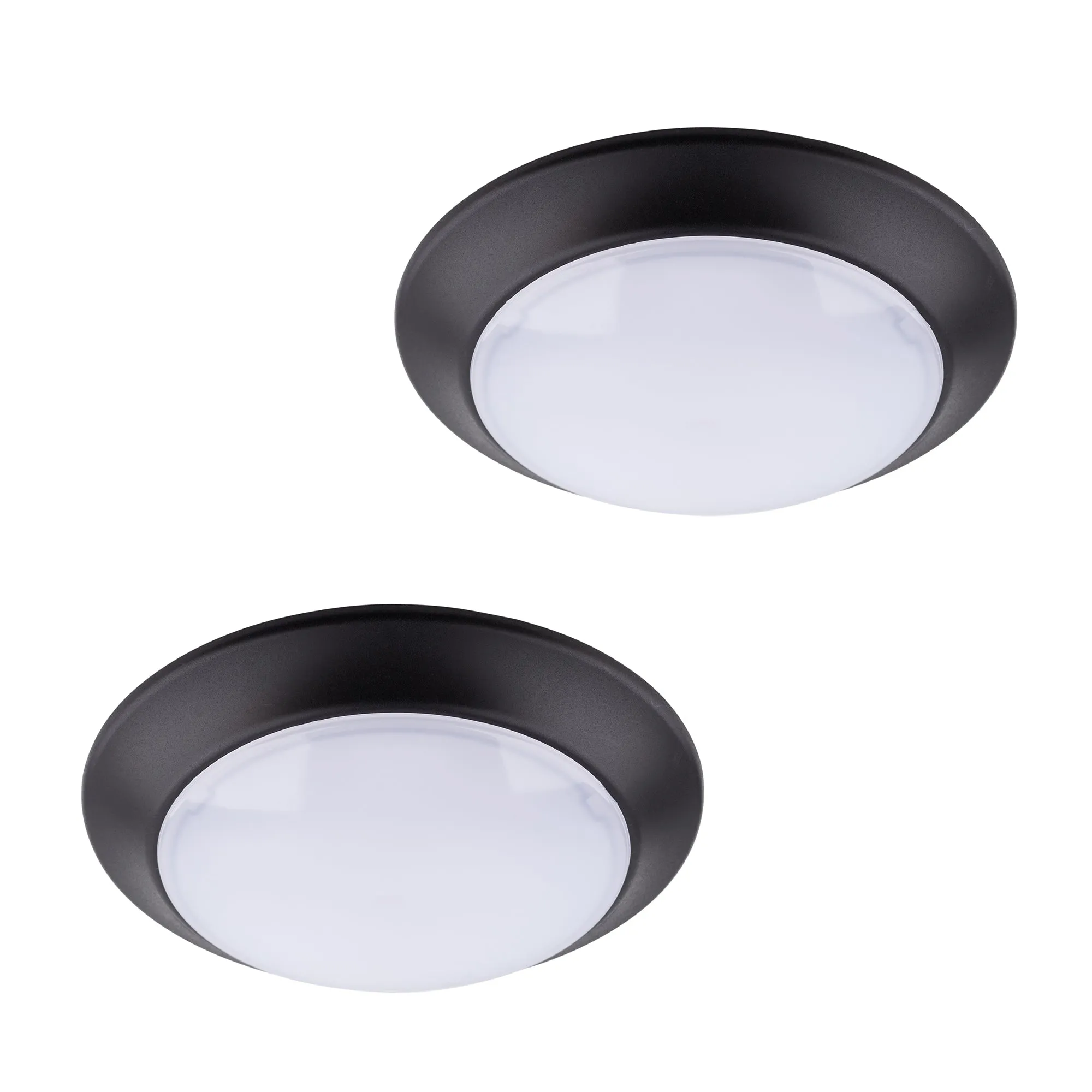 7.4 Inch Integrated LED Flush Mount Ceiling Light, 800 Lumens, 3K, Black or White