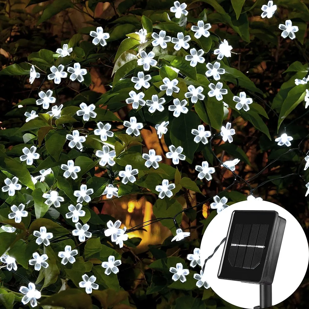 7M/5M Solar String Christmas Lights Outdoor 23ft 50/20LED 8Mode Waterproof Flower Garden Blossom Lighting Party Home Decoration