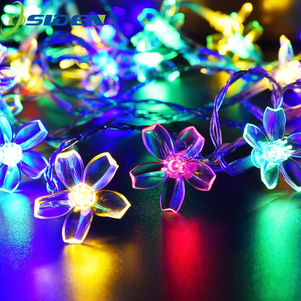 7M/5M Solar String Christmas Lights Outdoor 23ft 50/20LED 8Mode Waterproof Flower Garden Blossom Lighting Party Home Decoration