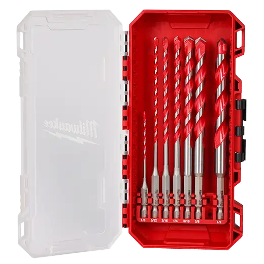 7pc. Large Shockwave Carbide Hammer Drill Bit Kit