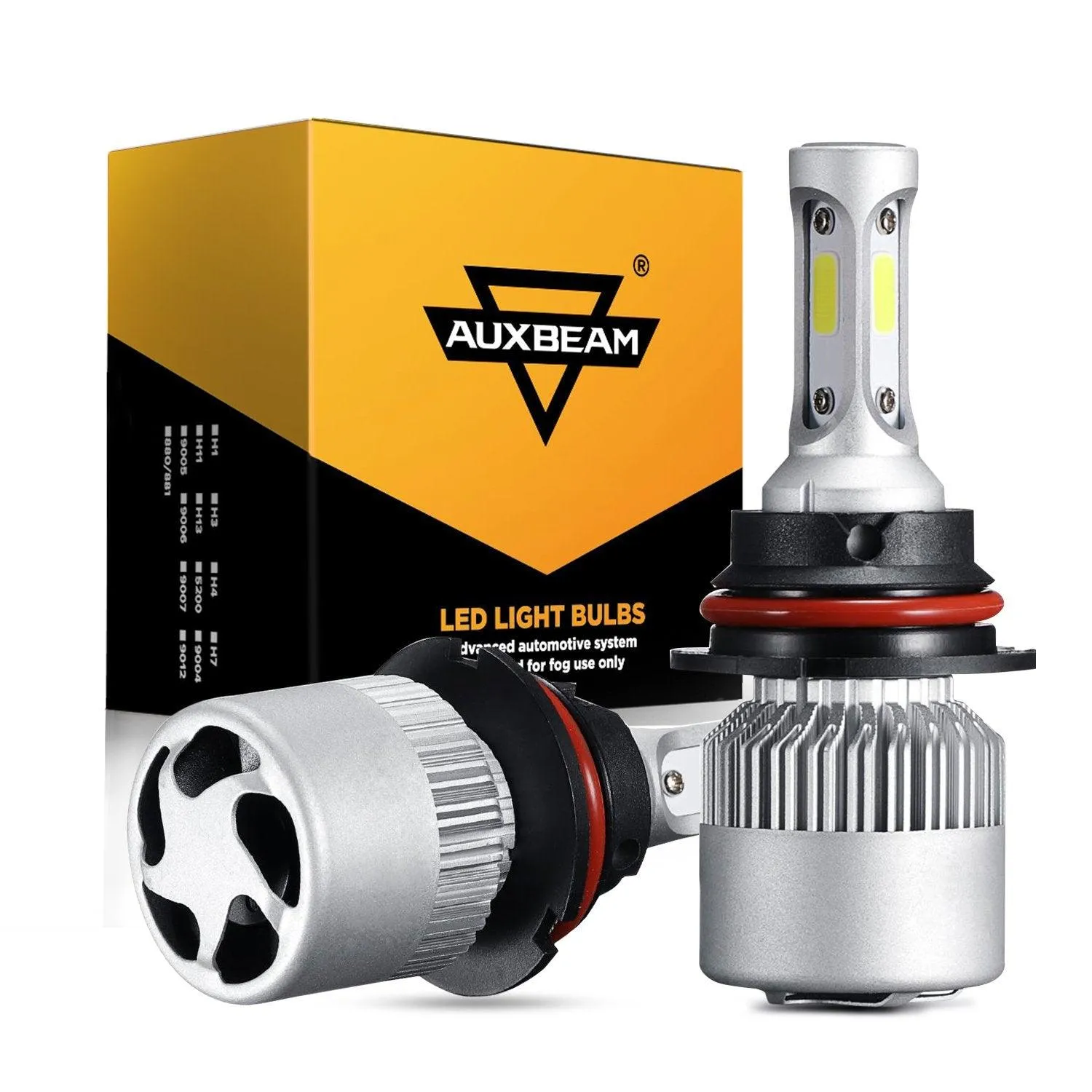 9004/HB1 LED Headlight Bulbs 72W 8000ML S2 Series Super Brightes COB 6500K Cool White | 2 Bulbs