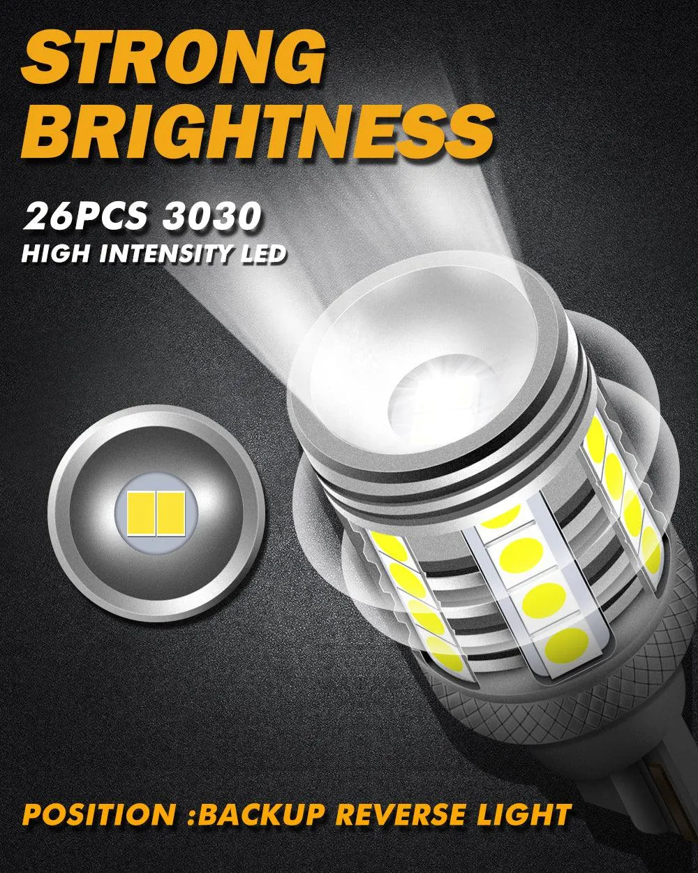 912 921 T15 W16W LED Reverse Back-up Light Bulbs 20W 350% High Brightness CAN-Bus Error Free 6500K White B3 Series | 2 Bulbs