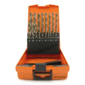 Accusize 3110-1119 - M35 HSS 5% Cobalt Metric Drill Set, 1 to 10mm by 0.5mm, 135 deg split point