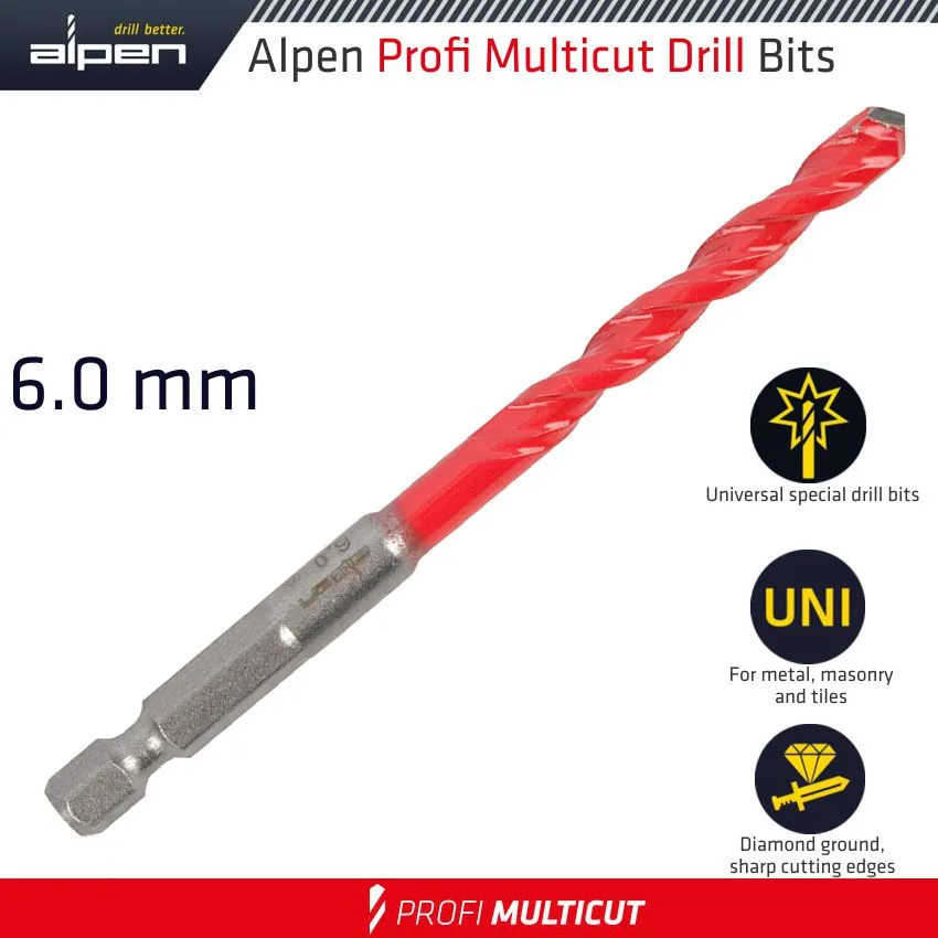 ALPEN PROFI MULTICUT DRILL BIT 6MM HEX SHANK ALP27206