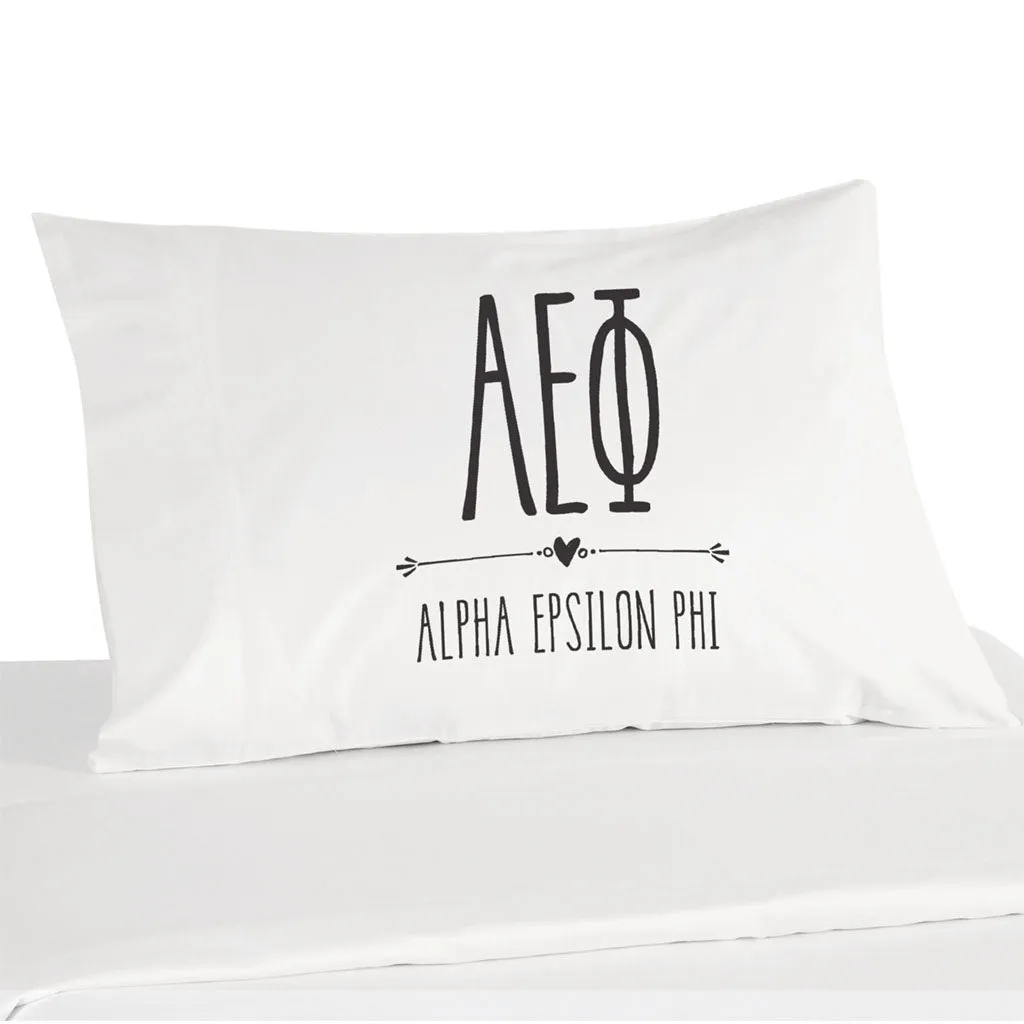 Alpha Epsilon Phi Boho Greek Letters and Name Pillowcase