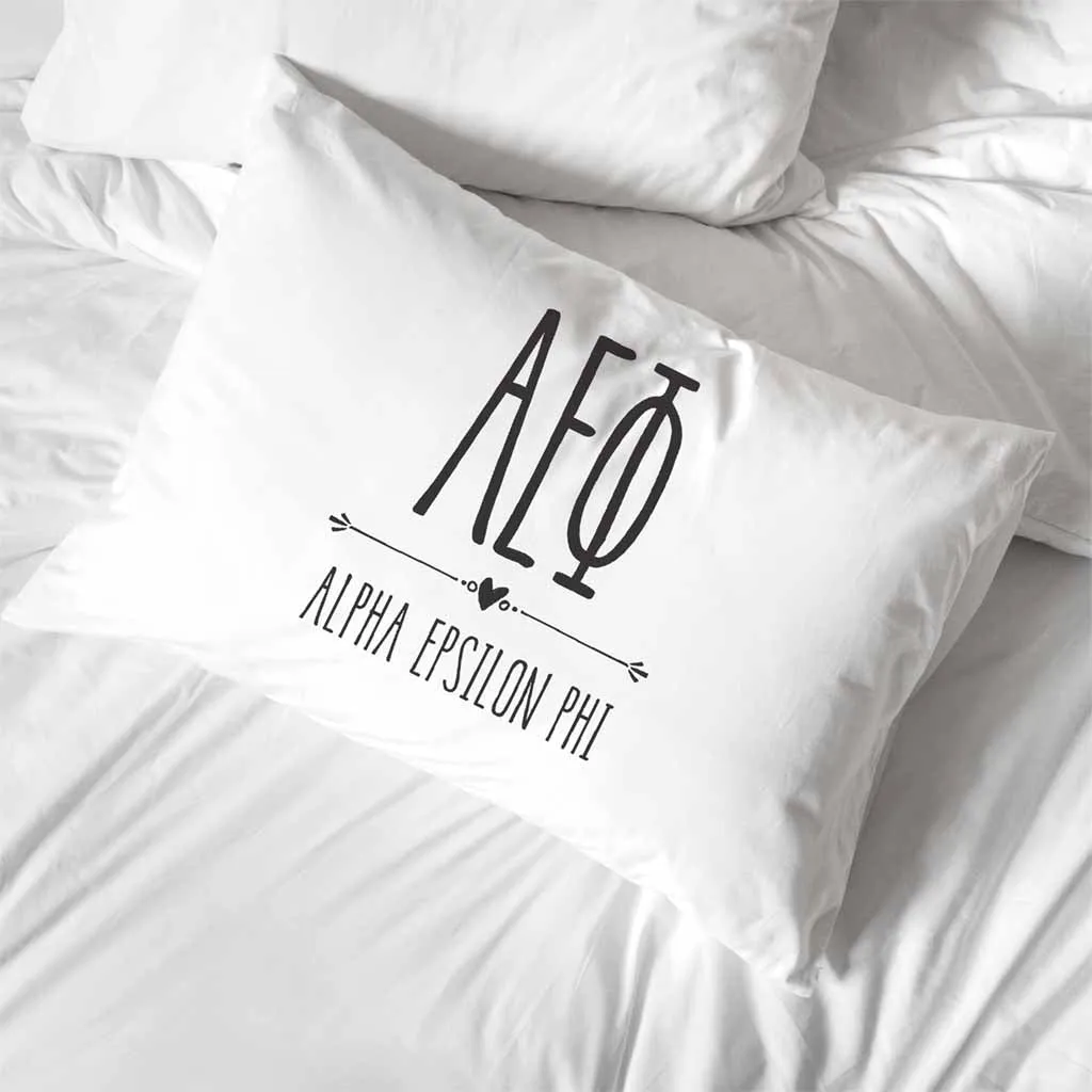 Alpha Epsilon Phi Boho Greek Letters and Name Pillowcase