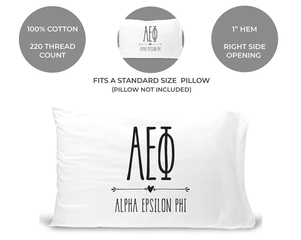 Alpha Epsilon Phi Boho Greek Letters and Name Pillowcase