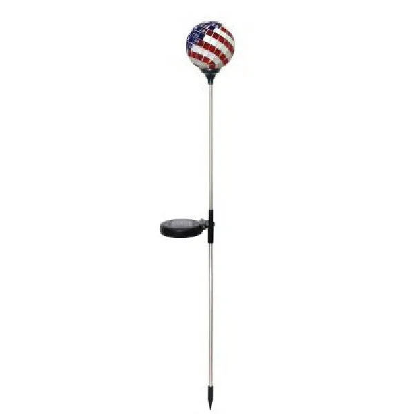 Alpine SLC528BB-9 Solar Garden Stake, Ni-Cd Battery, Americana Globe, LED Lamp