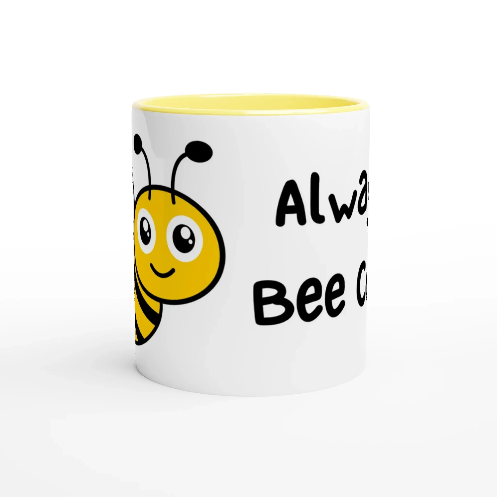 Always Bee Cool - Yellow Ceramic Mug with Cute Bee Design