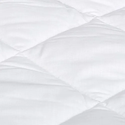 Amazon Basics Hypoallergenic Quilted Mattress Topper Pad, 18 Inches Deep, Queen, White