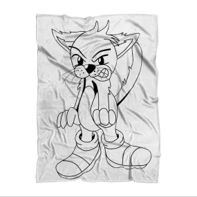 Angry Cat Sublimation Throw Blanket