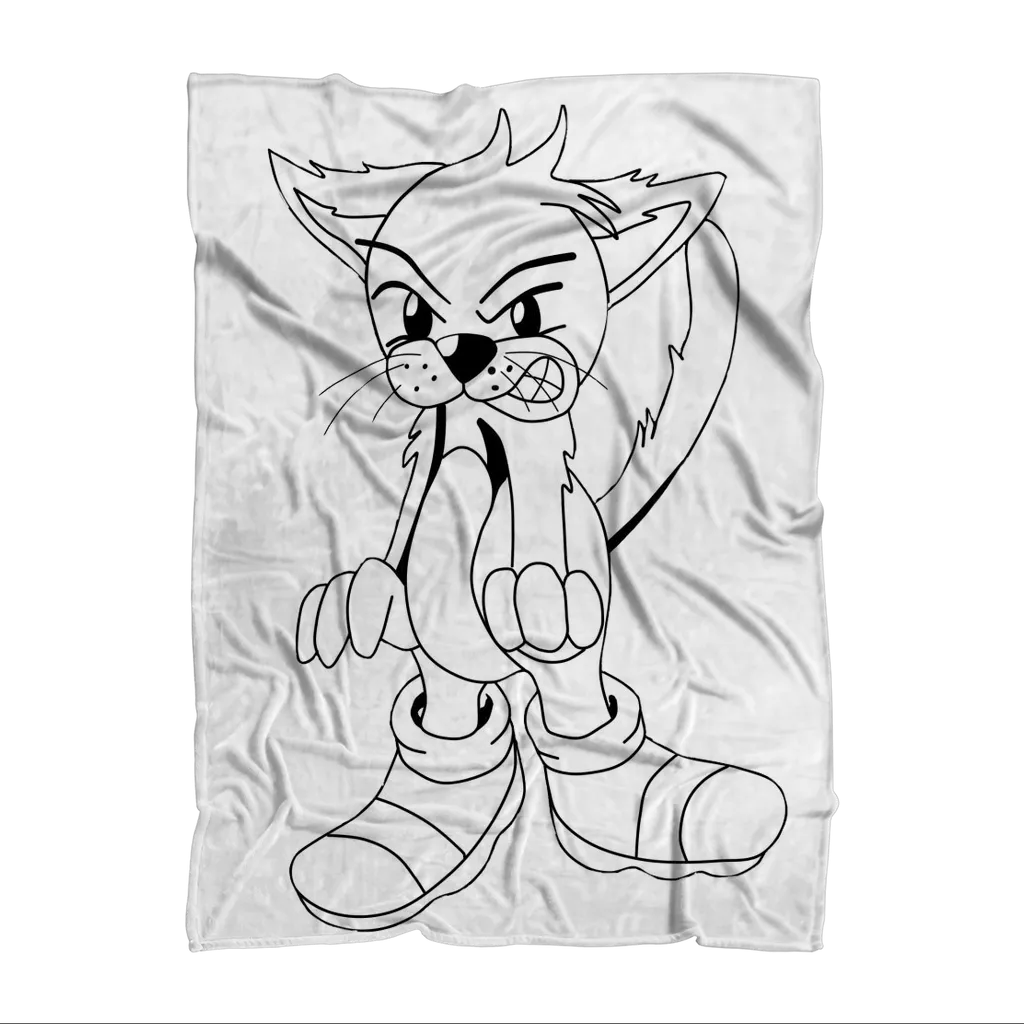 Angry Cat Sublimation Throw Blanket