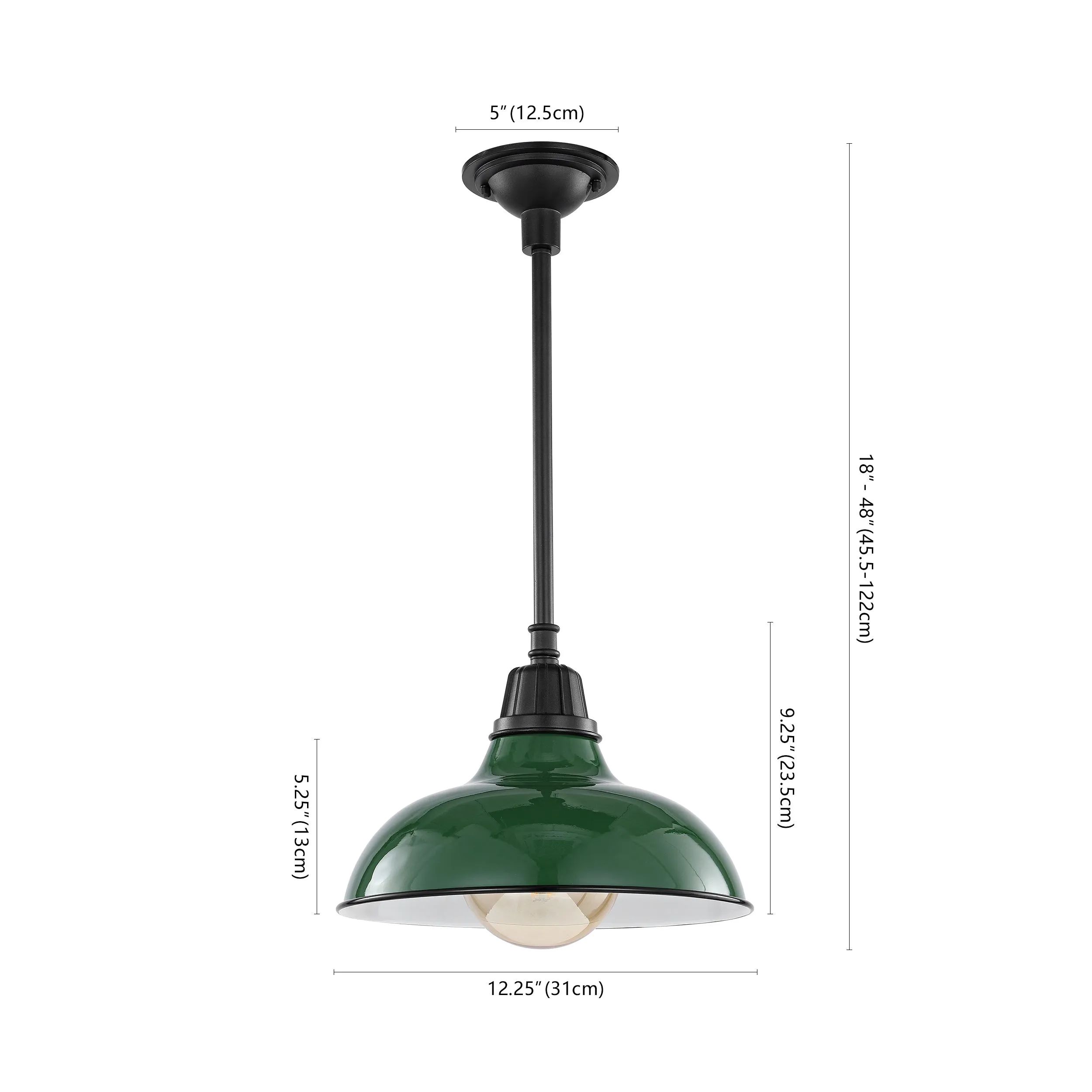 Antique 12.25" Farmhouse Industrial Indoor/Outdoor Iron LED Pendant