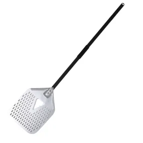 Anygleam Pizza Shovel 35 cm X 131cm Silver for Perforated Peel with Metal Handle Oven Turning Baking Accessory