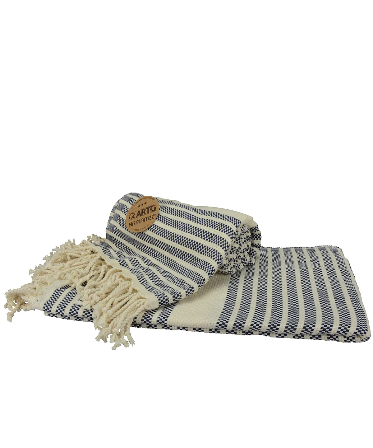 ARTG® Hamamzz® peshtemal towel | Navy/Cream