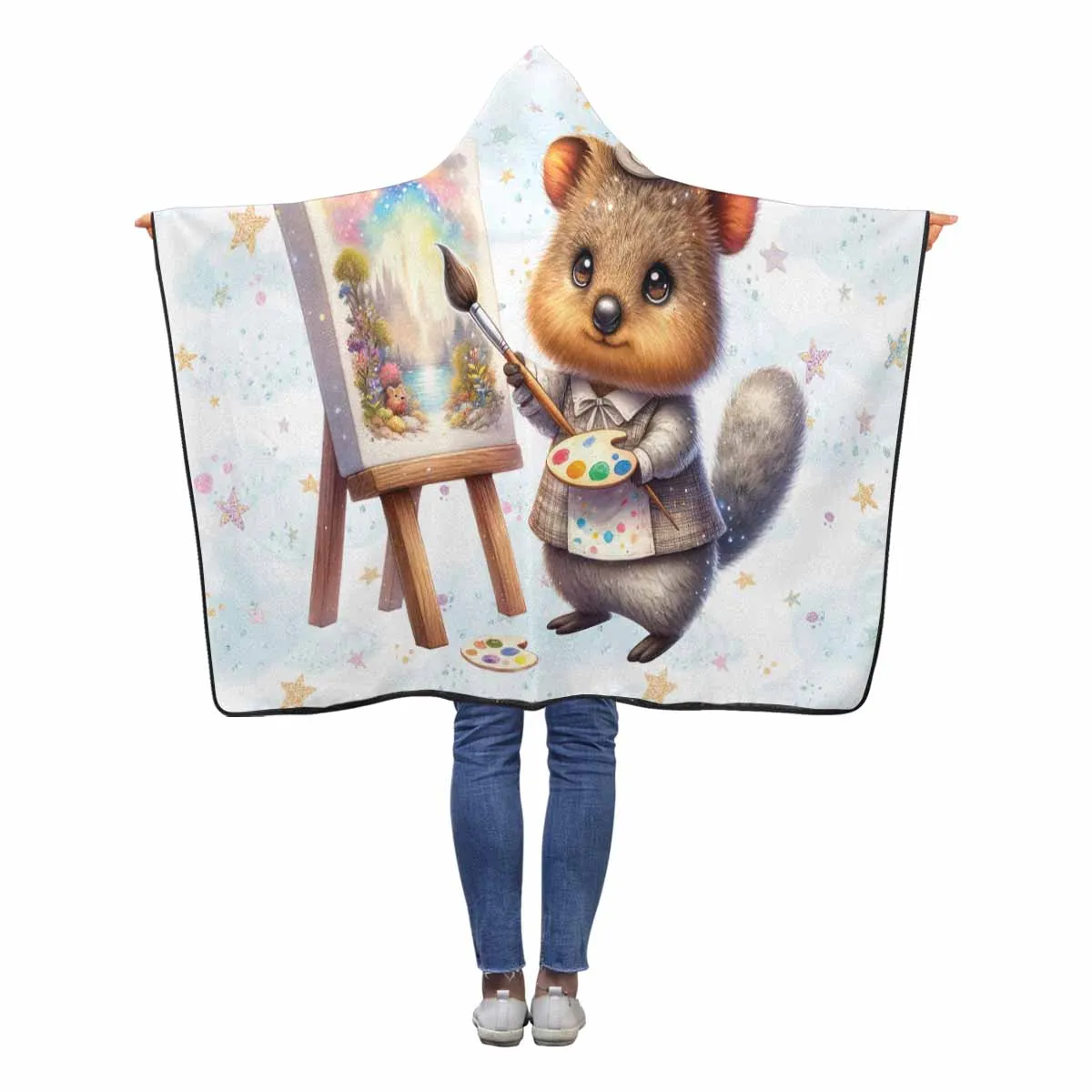 Australian Animal Quokka Awd1328  Hooded Blanket 50"x40"