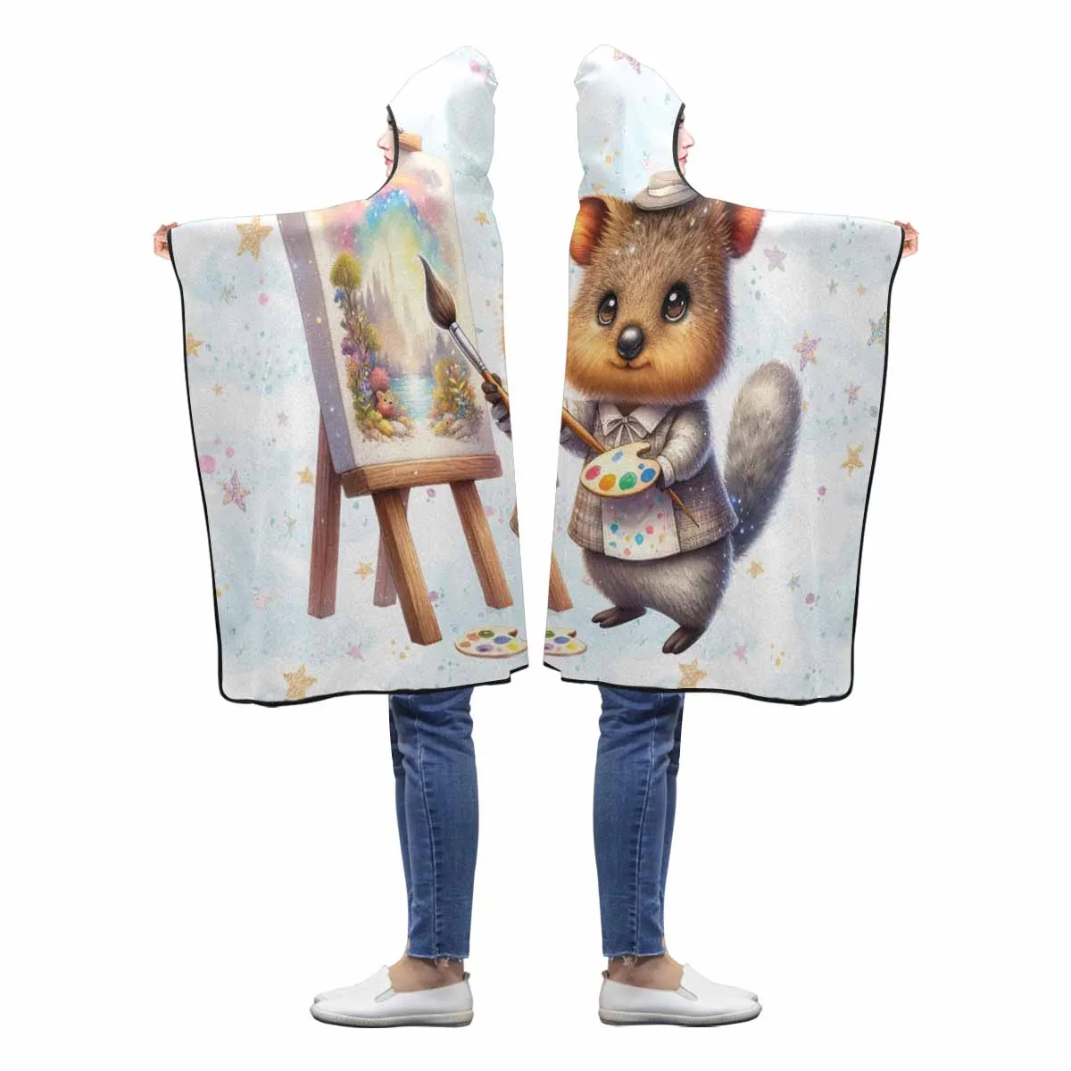 Australian Animal Quokka Awd1328  Hooded Blanket 50"x40"