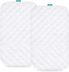 Bassinet Mattress Pad Cover - Fits Yacul Baby Bassinet Bedside Sleeper, 2 Pack, Bamboo, Waterproof