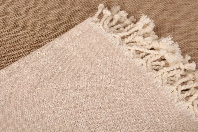 Beige Turtle Turkish Beach Towel