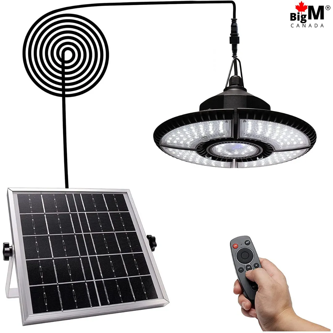 BigM 136 LED 1000 Lumens Bright Indoor Solar Light for Patios Pergolas