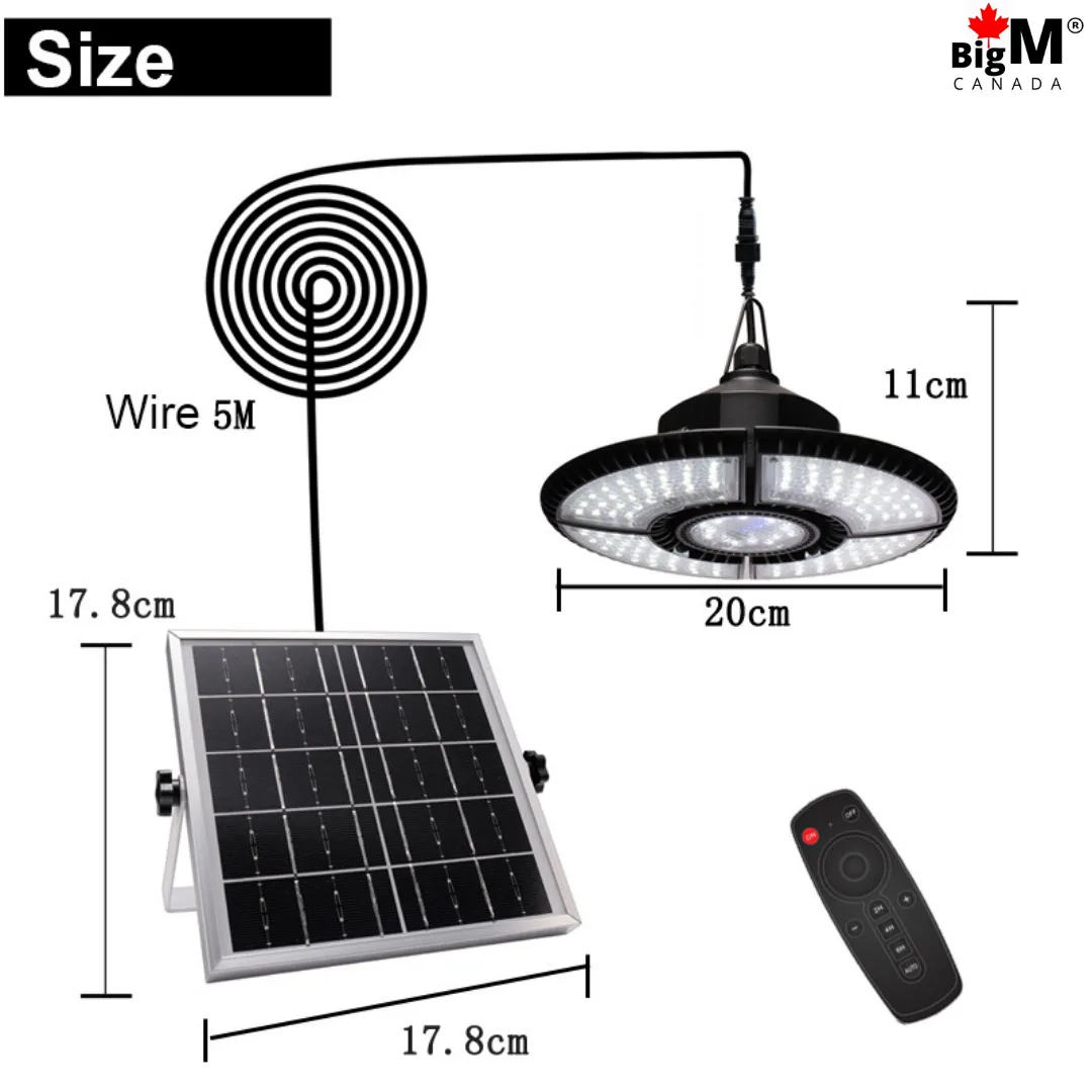 BigM 136 LED 1000 Lumens Bright Indoor Solar Light for Patios Pergolas