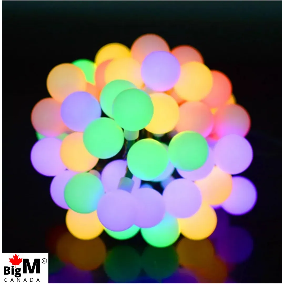 BigM 20 LED multicolored decorative solar string light balls