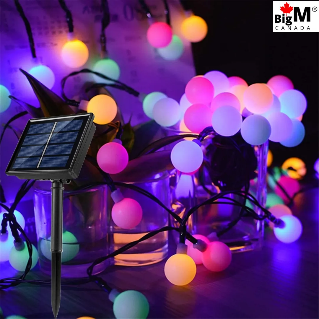 BigM 20 LED multicolored decorative solar string light balls