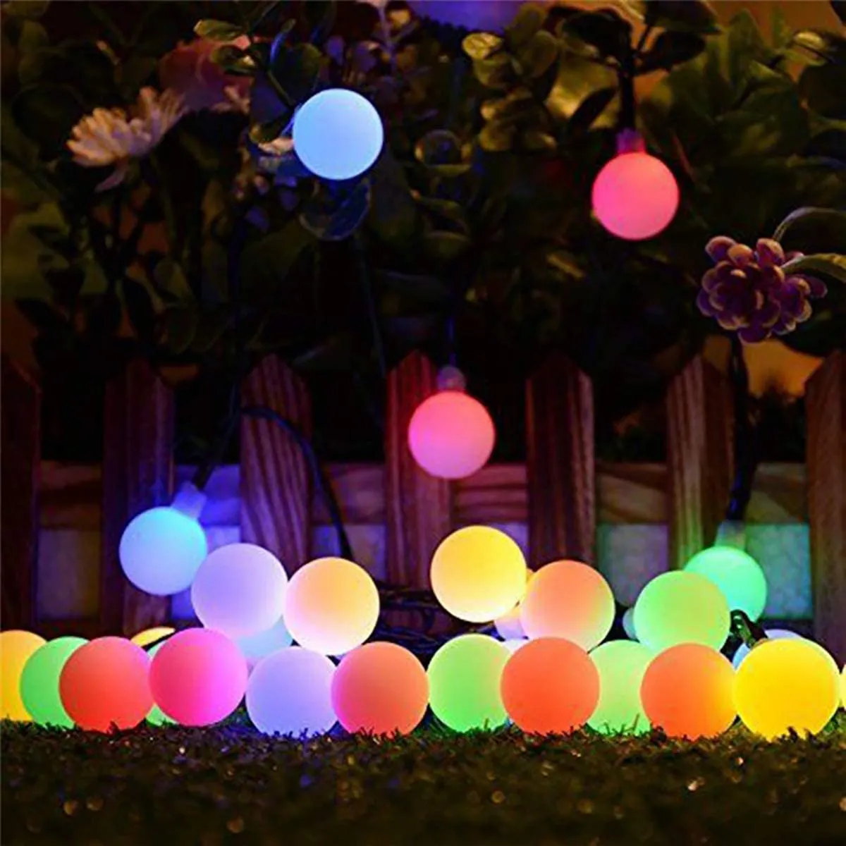 BigM 20 LED multicolored decorative solar string light balls