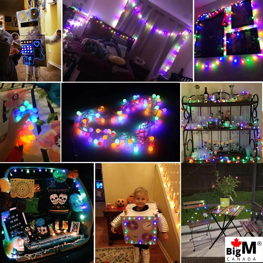 BigM 20 LED multicolored decorative solar string light balls